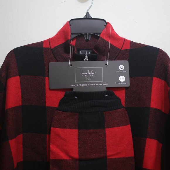 NWT PLAID PONCHO WITH DOG SWEATER. - Picture 4 of 9